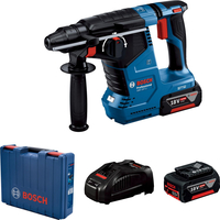 Bosch Перфоратор GBH 187-LI Professional акумуляторний, 2*18 В 5 Аг, SDS-Plus, 2.4 Дж, 980 об/хв, кейс, 2.9 кг