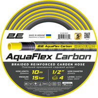 Шланг садовый 2Е AquaFlex Carbon 1/2" 10м 4 слоя 20бар -10…+60°C