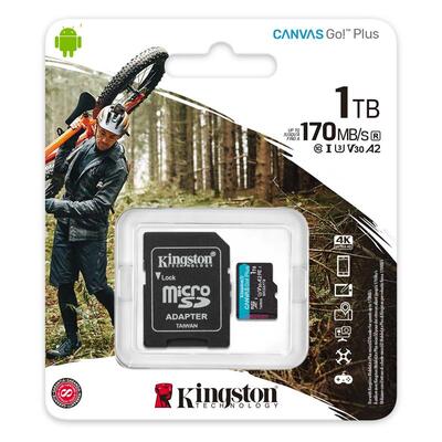 Карта памяти Kingston microSD 1TB C10 UHS-I U3 A2 R170/W90MB/s + SD