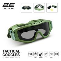 2E Tactical Маска тактична, захисна Hawk Army Green Anti-fog, сумка, 3 лінзи