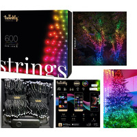 Гирлянда Smart LED Twinkly Strings RGB 600, Gen II, IP44, длина 48м, черный кабель