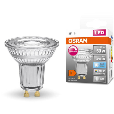 Лампа OSRAM LED GU10 4.5Вт 4000К 350Лм PAR1650 дымится STAR