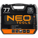 Neo Tools Набор инструментов 1/2", 1/4", CrV, 77 ед.