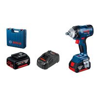 Bosch Гайкокрут Professional GDS 18V-400 акум, 2*18 В GBA 5 Ач, 400 Нм, 0-2500 об/мин, ЗУ GAL 18V-40, кейс, зажим квадрат, 1.87 кг