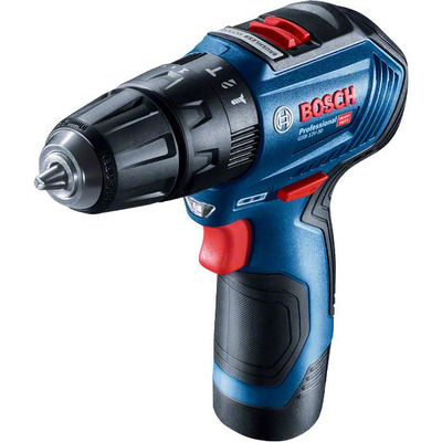 Шуруповерт-дрель ударный аккумуляторный  Bosch GSB 12V-30, 12В 2х2Ач, 18/30Нм, 20+2, 0-420/1600об/мин, кейс, 0.82кг