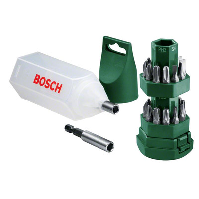 Біти Bosch, набір 24шт, магнітний битотримач, SL, PH, PZ, H, T, 25мм