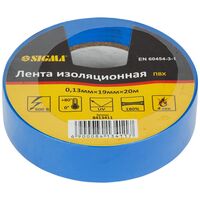 Изолента ПВХ (синяя) 0.13мм×19мм×20м SIGMA (8413411)