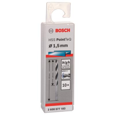 Сверло по металлу Bosch HSS-PointTeQ, 1.5х18х40мм, 10шт