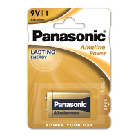 Panasonic Батарейка ALKALINE POWER лужна 6LF22(6LR61, MN1604, MX1604, Крона) блістер, 1 шт.