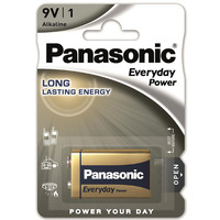 Panasonic Батарейка EVERYDAY POWER щелочная 6LR61(6LF22, MN1604, MX1604, Крона) блистер, 1 шт.