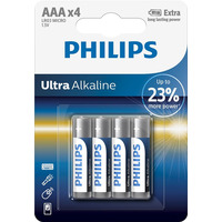 Philips Батарейка Ultra Alkaline щелочная AAA блистер, 4 шт