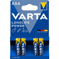 VARTA Батарейка LONGLIFE Power щелочная AAA блистер, 4 шт.