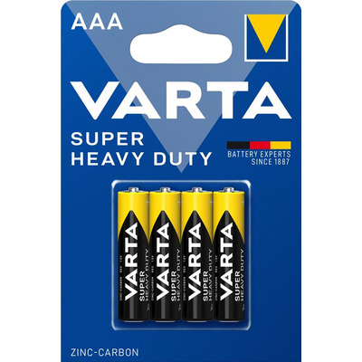 VARTA Батарейка Super Heavy Duty вугільно-цинкова AAA BLI 4 блістер, 4 шт.