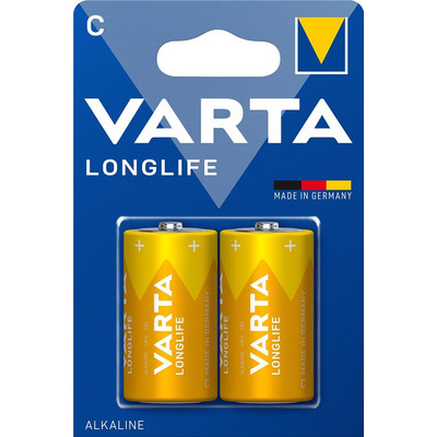 VARTA Батарейка LONGLIFE щелочная C(LR14) блистер, 2шт.