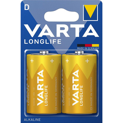 VARTA Батарейка LONGLIFE щелочная D(LR20) блистер, 2 шт.