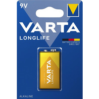 VARTA Батарейка LONGLIFE щелочная 6LR61(6LF22, MN1604, MX1604, Крона) блистер, 1 шт.