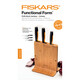 Fiskars Набір ножів Functional Form з бамбуковою підставкою, 3 шт