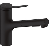 Hansgrohe Смеситель для кухни Zesis M33, длина излива - 219мм, вытяжной, 1рычажный, KM150, матовый черный