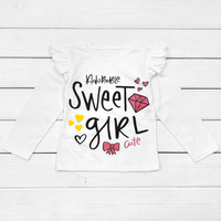 Лонгслив для девочки с принтом Sweet Girl