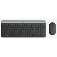 Комплект клавиатуры и мыши Logitech MK470 Slim Wireless Combo, US, Graphite (920-009204)