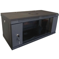 Hypernet WMNC-4U-FLAT-AC-BLACK 4U 600x450 Шафа коммутаційна настінна розбірна чорна