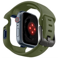 Spigen Чехол и ремешок 2в1 для Apple Watch 45mm Liquid Air Pro, Moss Green