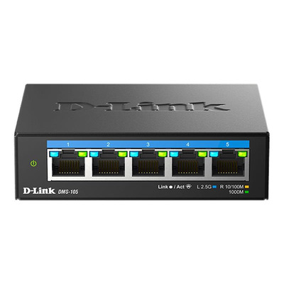 Комутатор D-Link DMS-105/E 5x2.5GE, Некерований