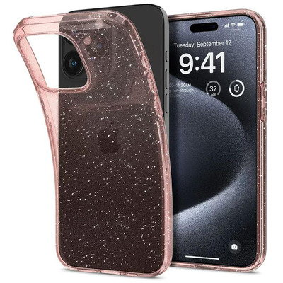 Чехол Spigen для Apple iPhone 15 Pro Liquid Crystal Glitter, Rose Quartz