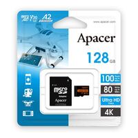 Карта памяти Apacer microSD 128GB C10 UHS-I U3 A2 R100/W80MB/s + SD