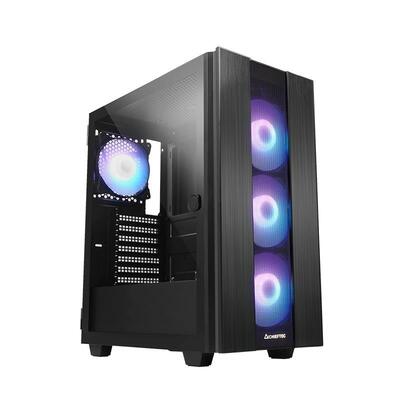 Корпус CHIEFTEC Gaming Hunter 2 Tempered Glass Edition, без БЖ, 1xUSB3.1, 1xUSB Type-C, 4x120мм RAINBOW ARGB, ATX, чорний