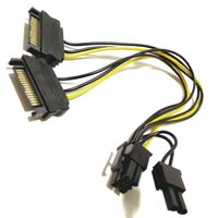 Кабель питания для видеокарты 6+2-pin Male - 2 x SATA Male