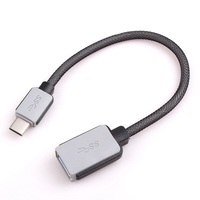 Перехідник USB 3.1 Type-C  --> USB (OTG) OEM, кабель 0.2м, оплетення