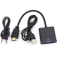 Перехідник HDMI M -> VGA F (з аудіо інтерфейсом), кабель 20см. OEM