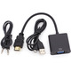 Переходник HDMI M –> VGA F (с аудио интерфейсом), кабель 20см. OEM