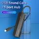 Хаб USB 3.1 Type-C -> 3xUSB 3.0+MicroUSB+3.5mm Sound Adapter черный Vention