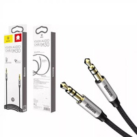 Кабель AUX Audio TRS M/M 0.5 м Yiven Audio Cable M30 серебряно-черный Baseus