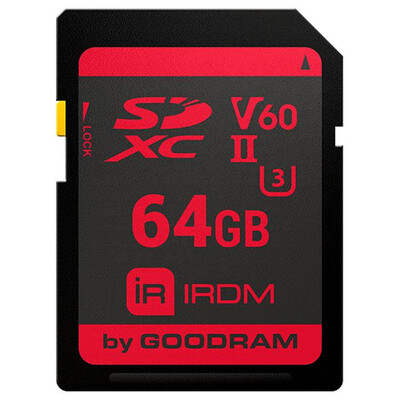 Карта памяти Memory card Secure Digital 64Gb GoodRAM IRDM SDXC V60 UHS-II U3 Retail