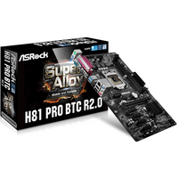 Материнська плата ASRock H81 PRO BTC R2.0/REF (1150/H81, 2*DDR3, 1xPCI-Ex16, 5xPCI-Ex1, 2xSATAIII, GLan, 5.1ch, ATX)