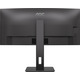 Монітор TFT 34" AOC CU34P3CV, WQHD,VA, 100Hz, вигнутий, HDMI, DP, USB-С, RJ-45, USB-hub, HAS, кол, чорний