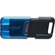 USB Flash Kingston 64GB USB 3.2 Data Traveler 80M Type-C Black/Blue, Retail