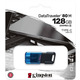 USB Flash Kingston 128GB USB 3.2 Data Traveler 80M Type-C Black/Blue, Retail