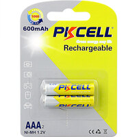 Аккумулятор AAA 600mAh, 1.2V Ni-MH, rechargeable battery, PKCELL, 2pcs/card