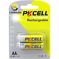 Аккумулятор AA 1300mAh, 1.2V Ni-MH, rechargeable battery, PKCELL, 2pcs/card