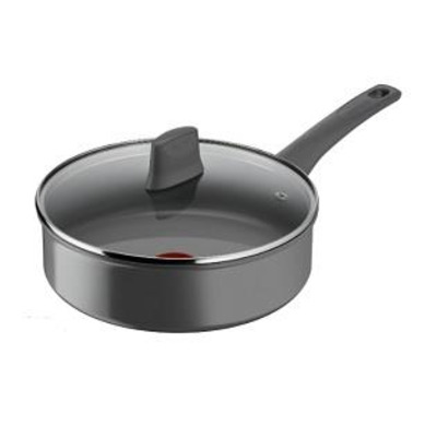 Сотейник с крышкой Tefal Renewal, 24см, алюминий, бакелит, стекло, черный