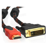 Кабель HDMI M-DVI 24M, 3.0 м, оплетка