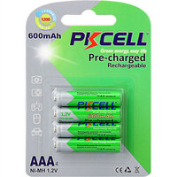 Аккумулятор AAA 600mAh, 1.2V Ni-MH, RTU rechargeable battery, PKCELL, 4pcs/card