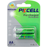 Аккумулятор AA 600mAh, 1.2V Ni-MH, RTU rechargeable battery, PKCELL, 2pcs/card