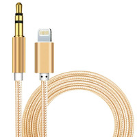 Кабель AUX Lightning - TRS Audio 3.5мм Male/Male 1м Gold