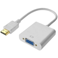 Перехідник HDMI M -> VGA F (з аудіо інтерфейсом) додаткове живлення micro USB білий RTL