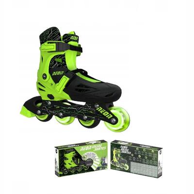 Роликовые коньки Neon Inline, размер 34-37, зеленый